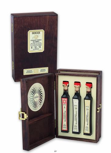 K1622 Cofanetto legno 3 Condimenti Balsamici  (3x40ml - 3x1.35 fl. oz)